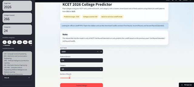 KCET College Predictor